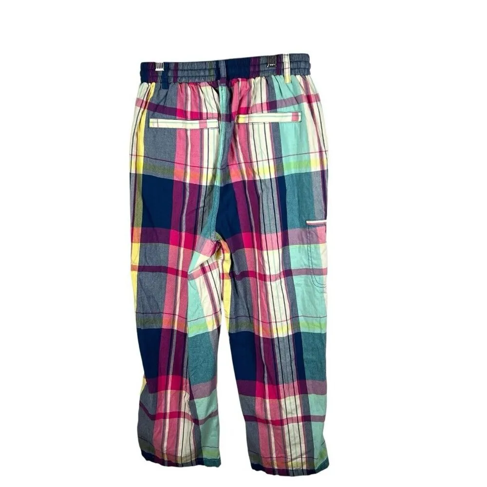 BDG Women's Multicolor Plaid Elastic Drawstring Cropped‎ Pants Small Boho Artsy - Image 2