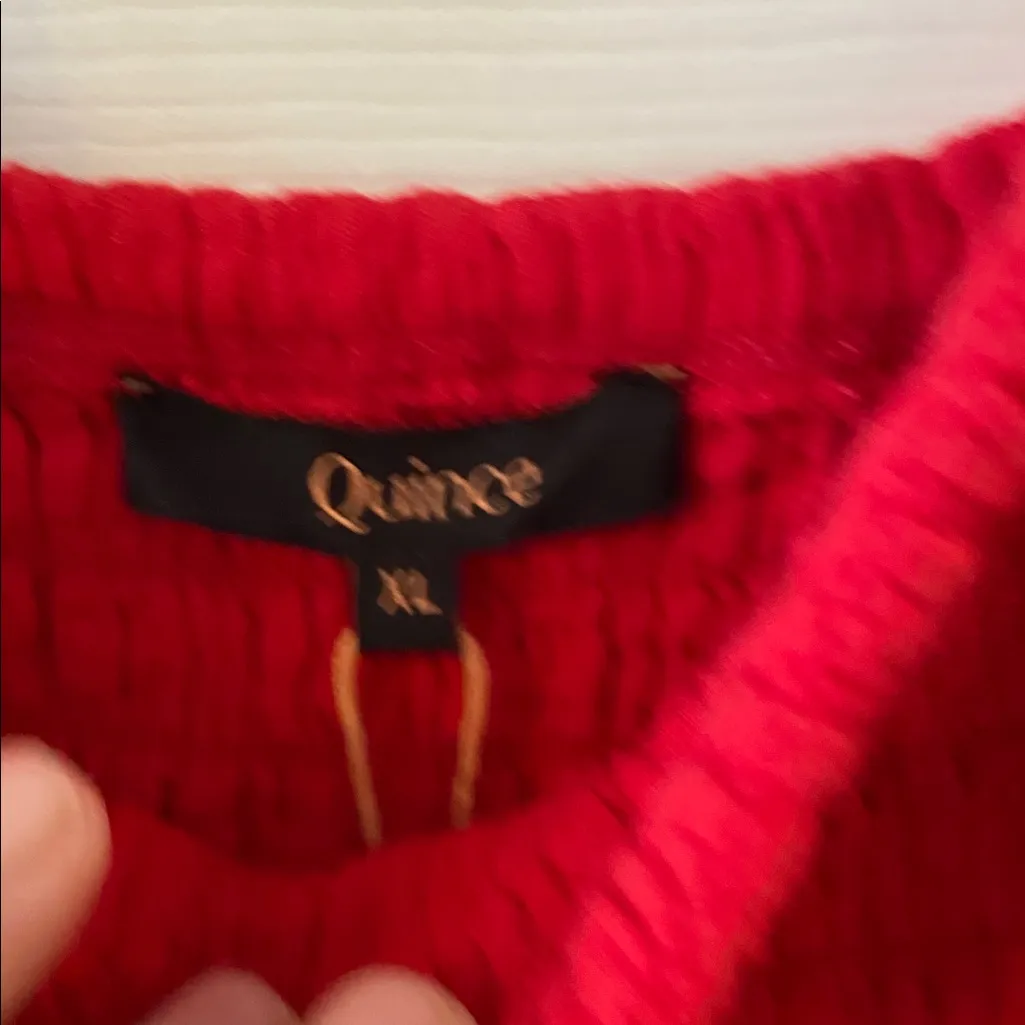 Quince Jumpsuit size XL with wide ham inseam 27” bust 38/40 elastic adjustable Red - Image 3