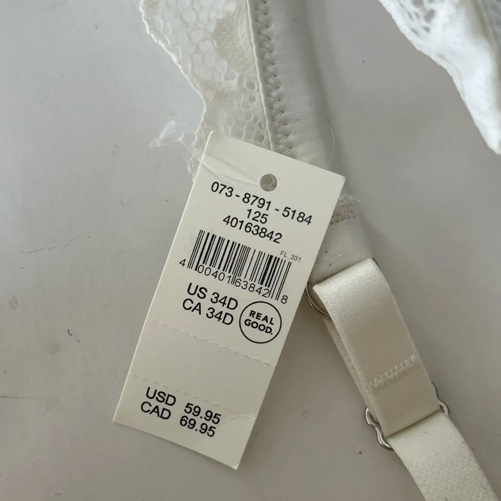 Aerie AE Show Off Real Lace Balconette Bra White 34D NEW NWT - Image 6