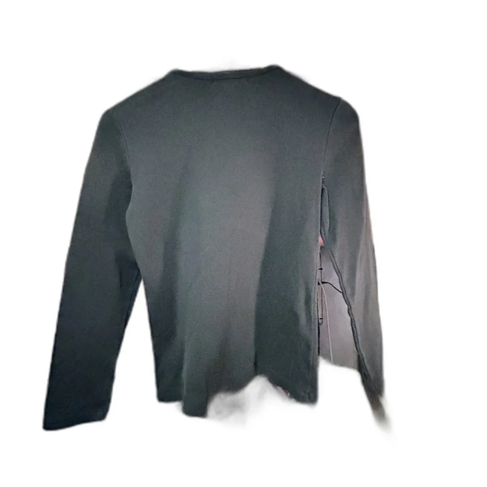 Lauren Ralph Lauren Petite PS Black Crew Neck Top, Made in Jordan Size undefined - Image 3