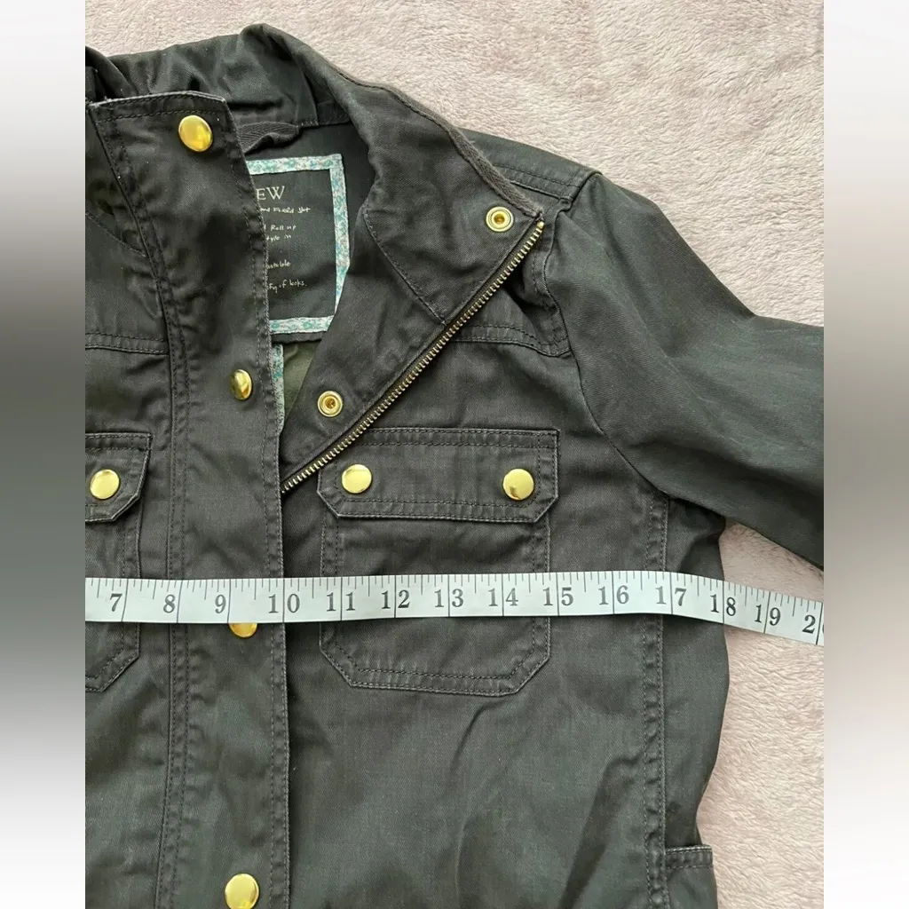 J‎ Crew Women’s Relaxed Boyfriend Field Jacket Style Army Green Size Xsmall - Image 7