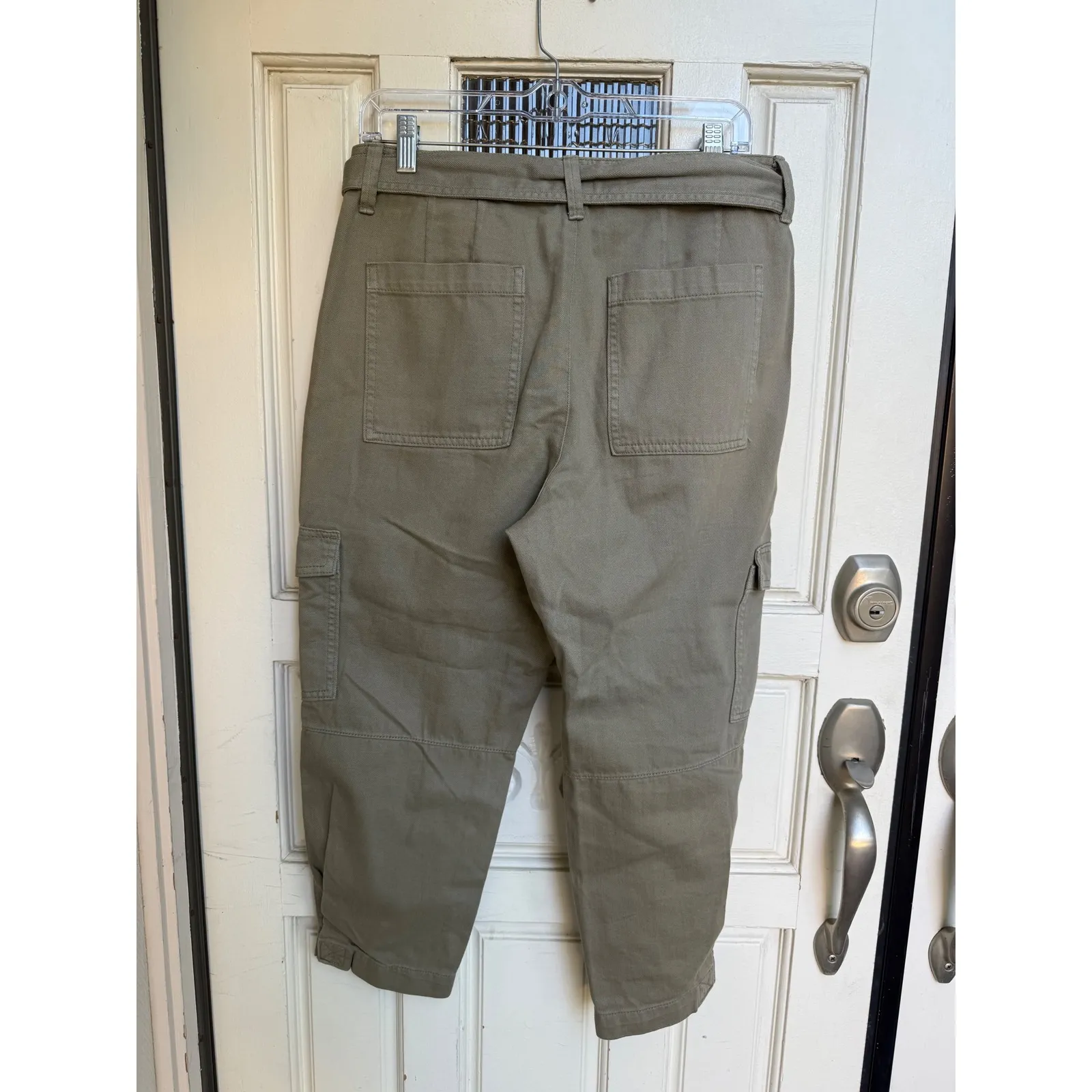 Banana Republic Petite Olive Green Cropped Belted Utility Cargo Pants Size‎ 6P - Image 2