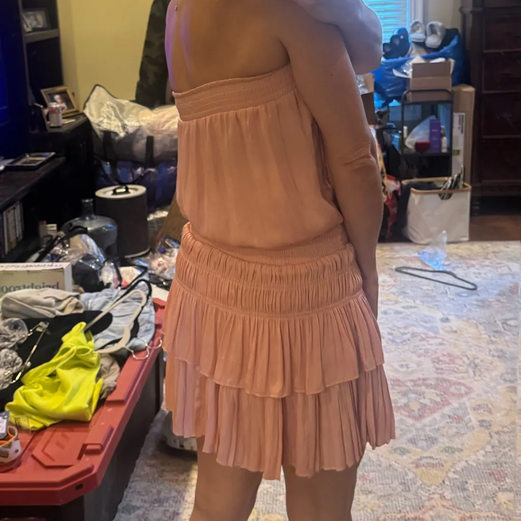 Mustard Seed Strapless Pink Dress - Image 4