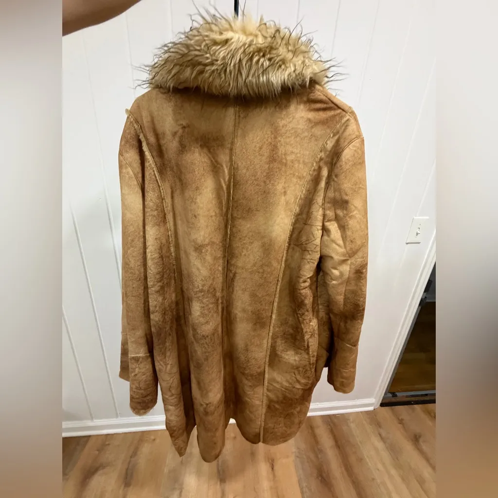 Y2K patchwork penny lane jacket faux fur Brown Size XL - Image 10