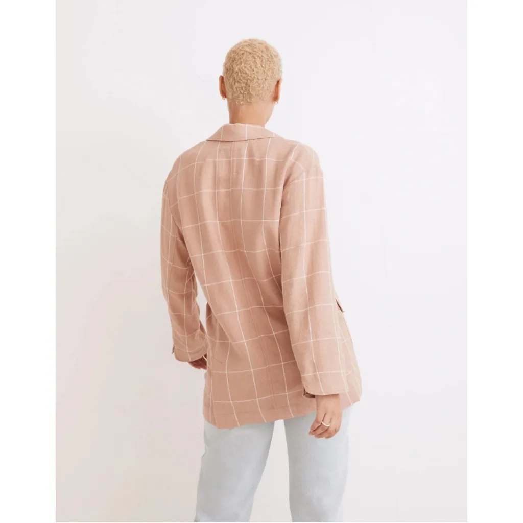 Madewell Breezewoven Larsen Blazer in Windowpane Size XS in Sandstone - Image 2