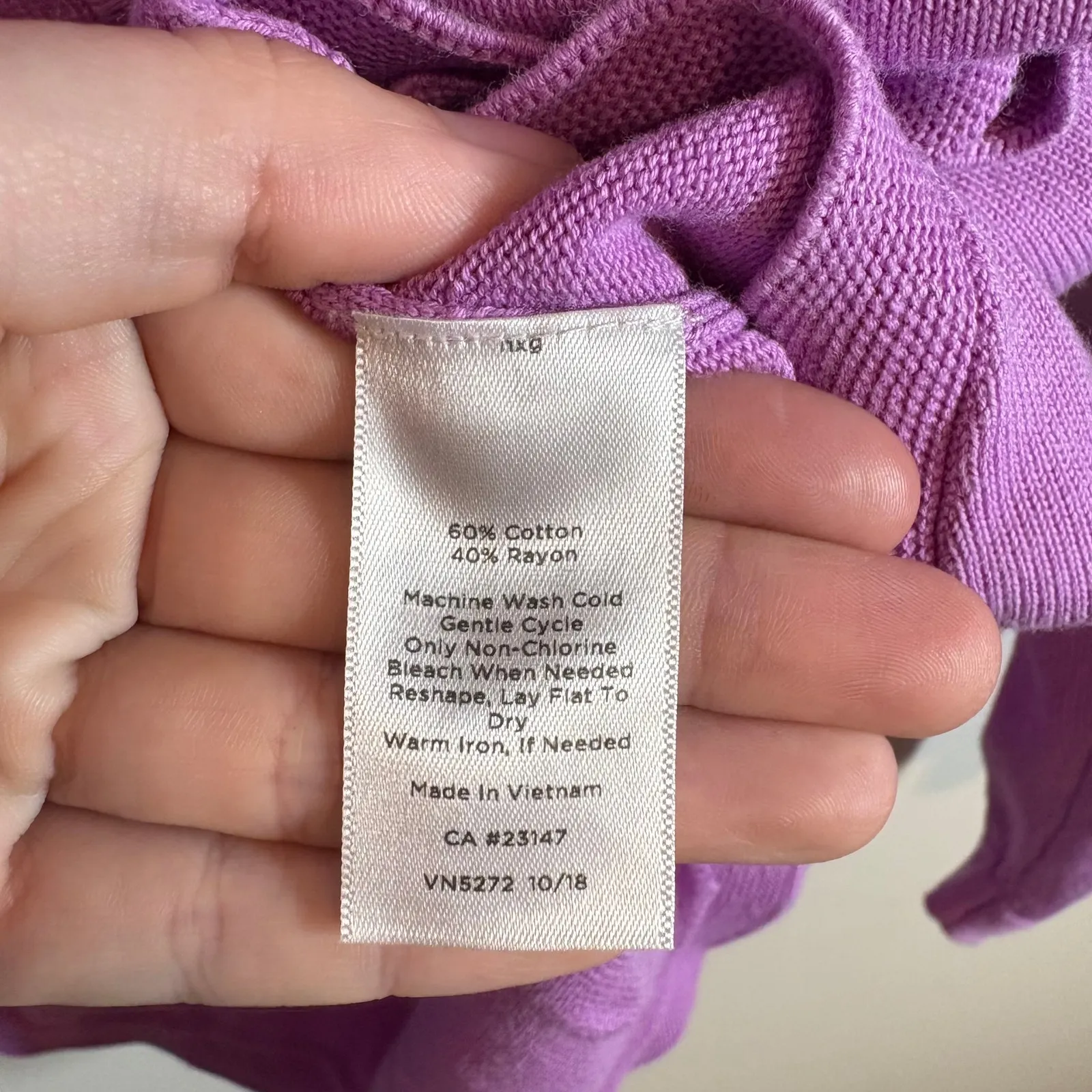 Talbots Sweater Women 2Xp Purple Cardigan Cotton Blend Minimal Modest Cottage - Image 5