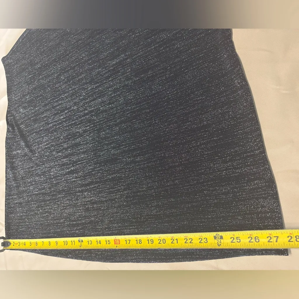 H&M‎ Black & Silver Shimmer Short Sleeve Top - Image 9