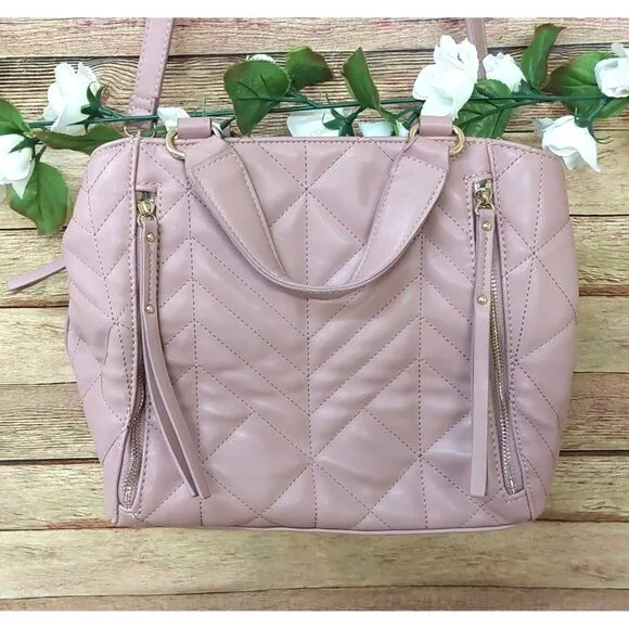 Urban Expressions Simon Satchel Vegan Leather Quilted Purse Large Dimensions: 12 - Image 1