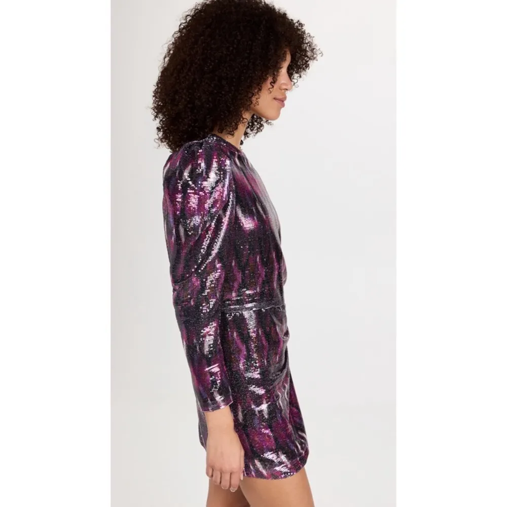 MISA Revolve Nova One-Shoulder Sequin Mini Dress, Purple Size XS New w/Tag $370 - Image 14