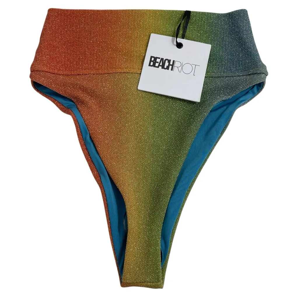 NWT Beach Riot‎ Highway Bikini Bottom in Desert Ombre Shimmer Size XS Rainbow - Image 3