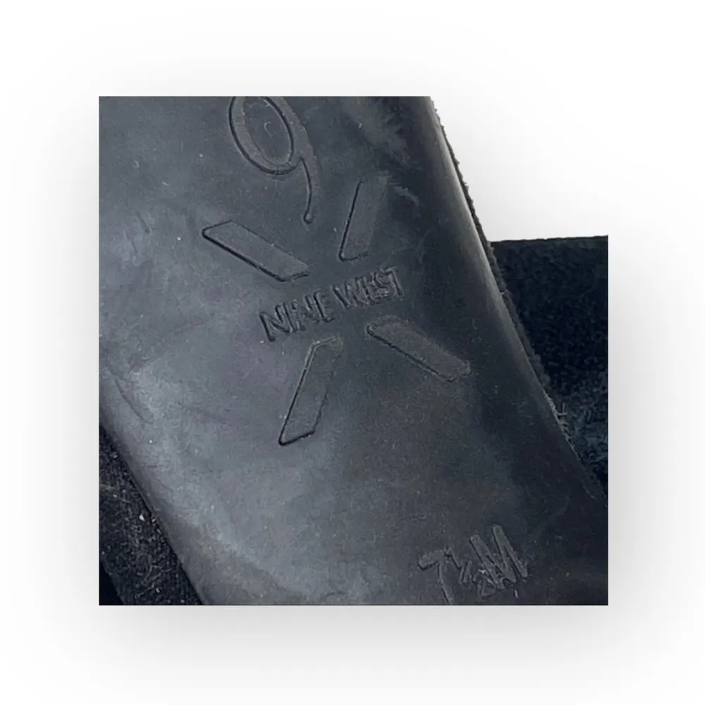 Nine West ❁ Anisa D’Orsay Pumps Heels ❁ Black Suede Chunky Metallic Heel ❁ 7.5M - Image 13