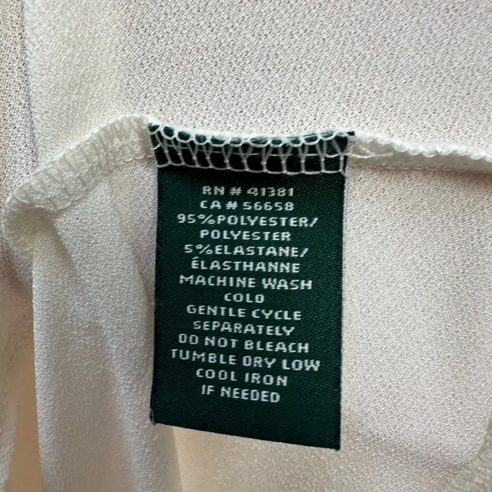 Ralph Lauren ivory cold off shoulder tunic top blouse large gold button accent - Image 6