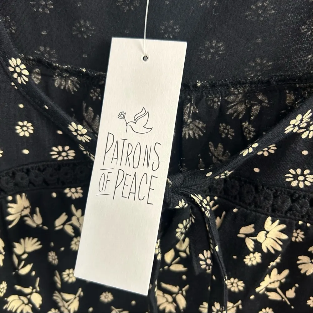 Patrons of Peace NEW mixed media whimsigoth baby doll tank top Small crochet - Image 9