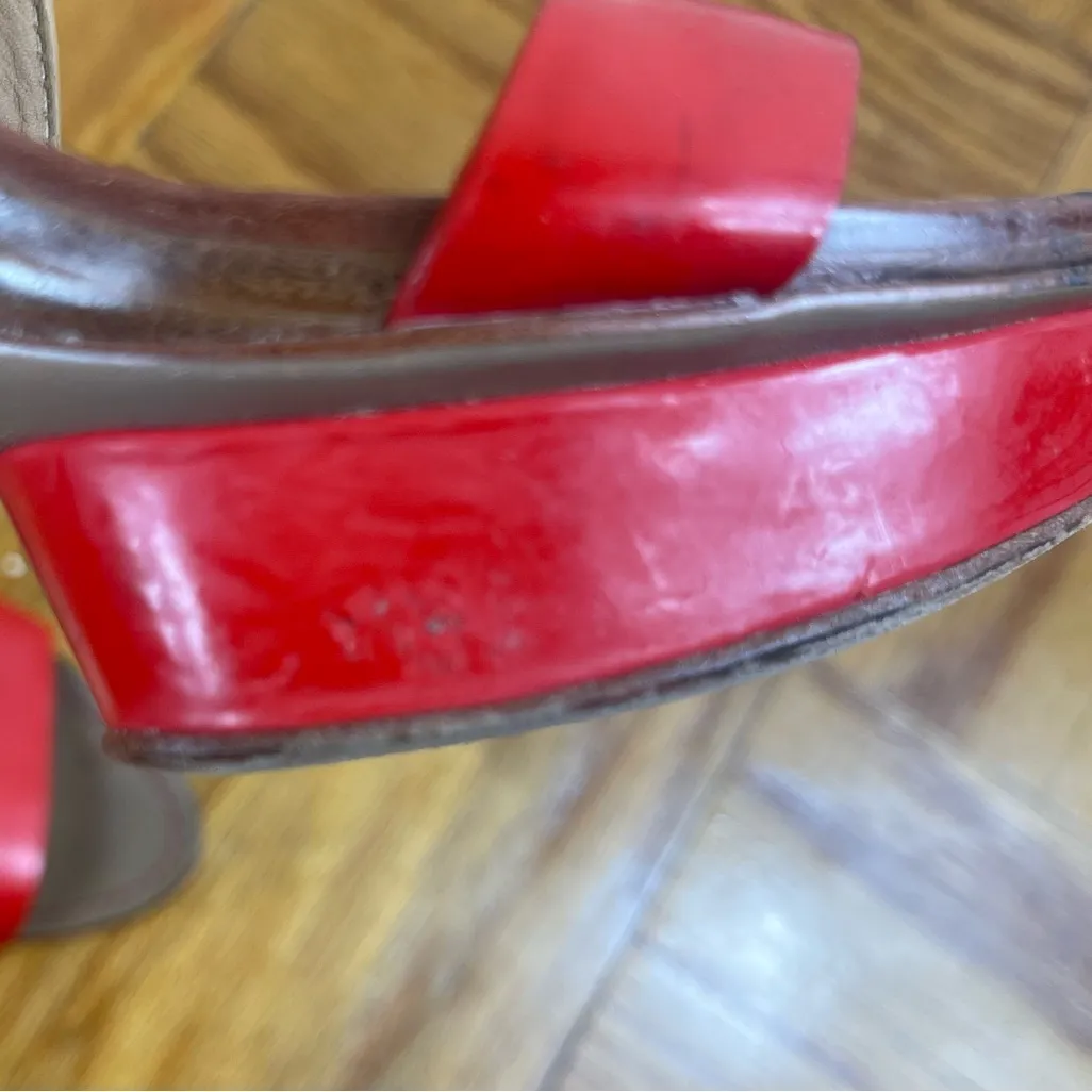 Tory Burch Red Strappy Heels - Image 7