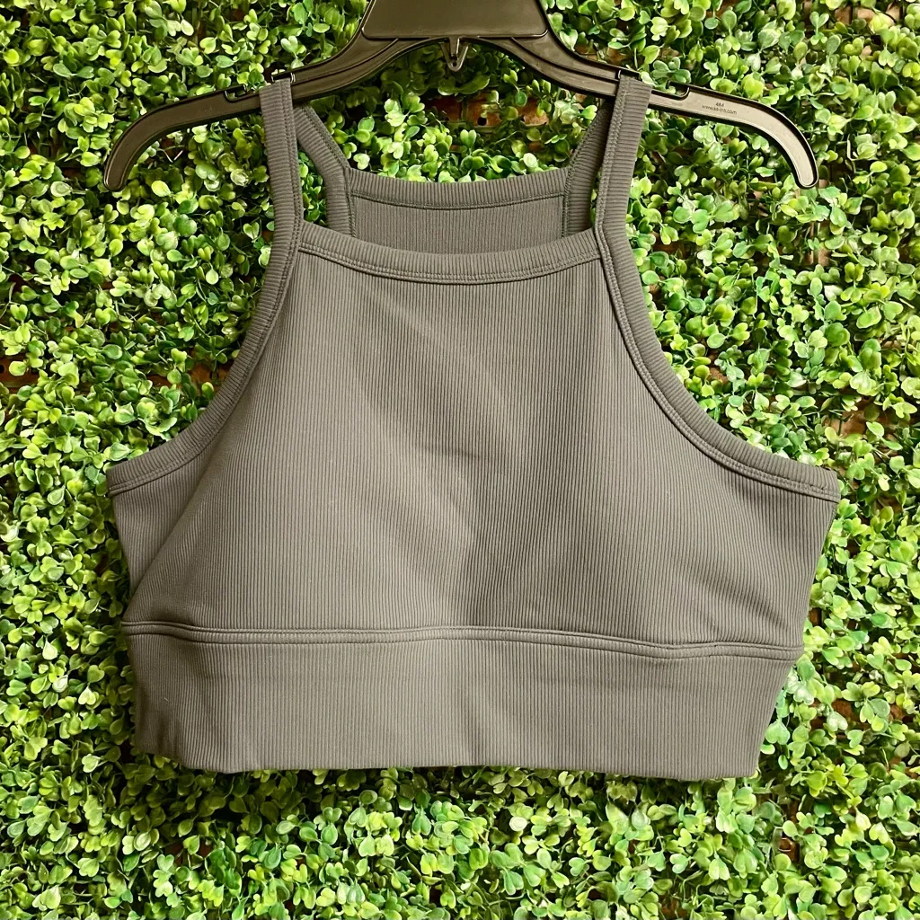 Zella Longlone Ribbed Sports Bra/Cropped Active Top - XXL - NWOT - Gray - Image 2