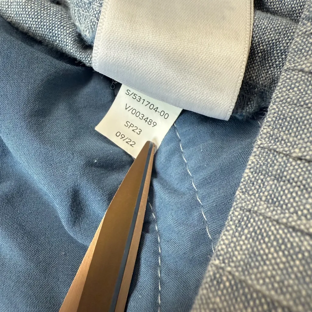 Athleta Retreat Jogger Pants 100% Linen Womens 0 P Petite Blue Beach Coastal - Image 5