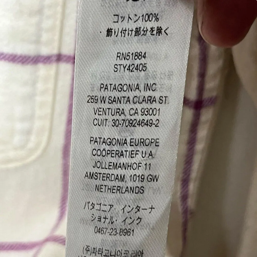 Patagonia Fjord Flannel Shirt Women’s Size XS Organic Cotton Long Sleeve Top - Image 9