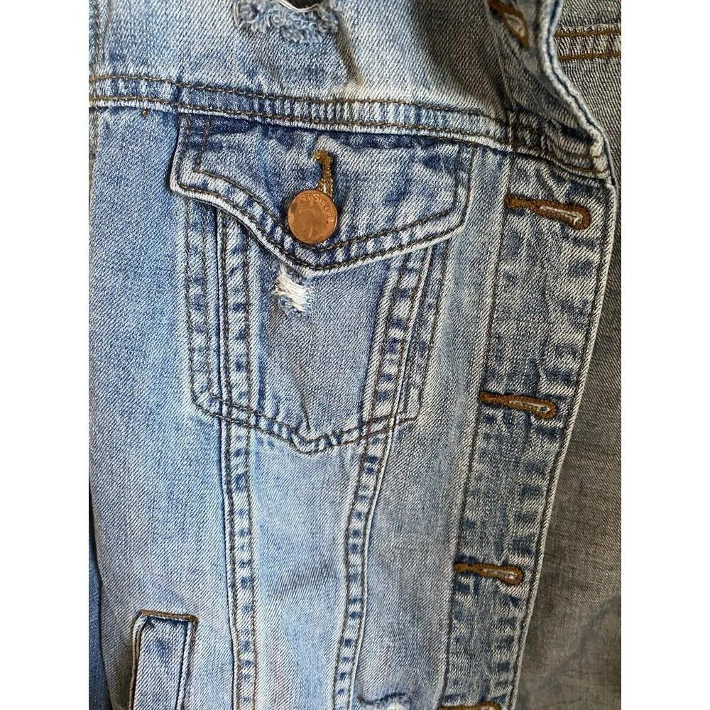 STS BLUE Destressed Denim Jacket Sz.XS - Image 4