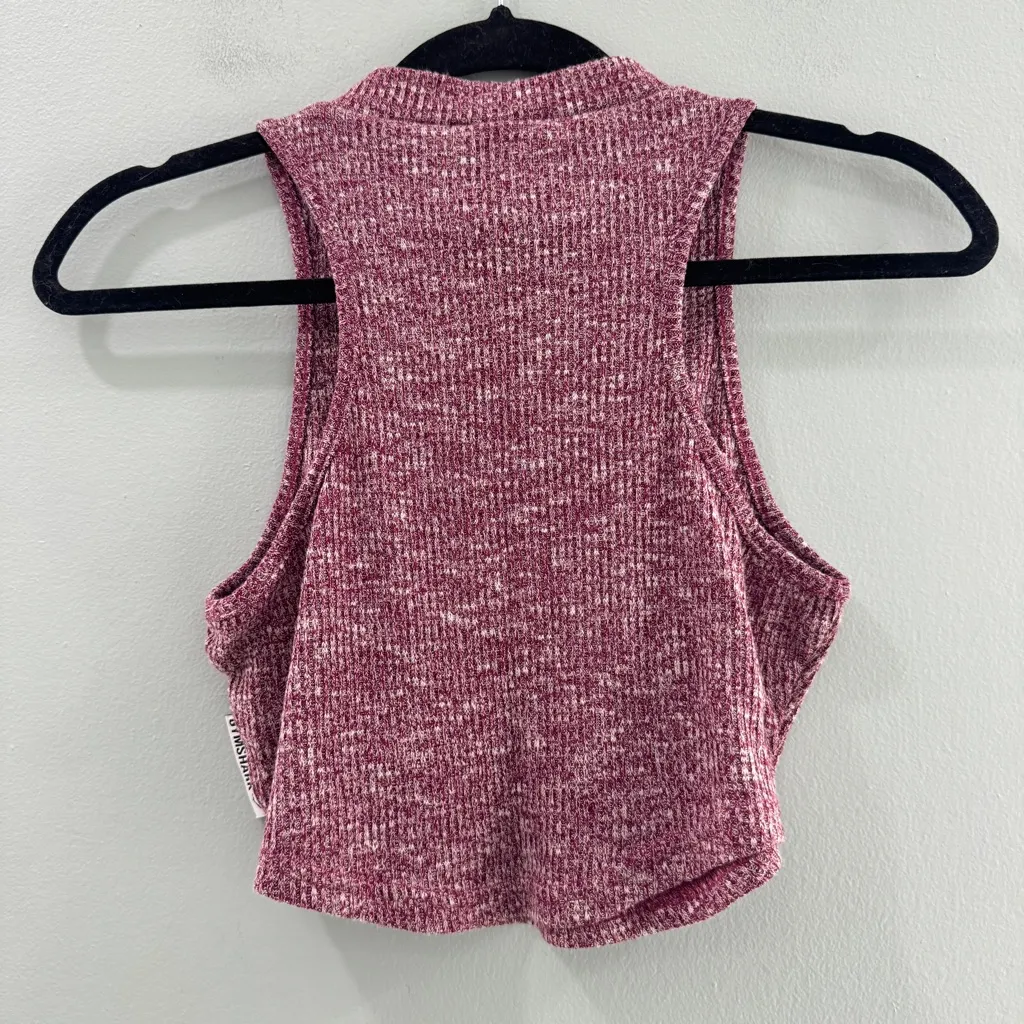 Gymshark Slounge Crop Top Tank Maroon Medium - Image 3