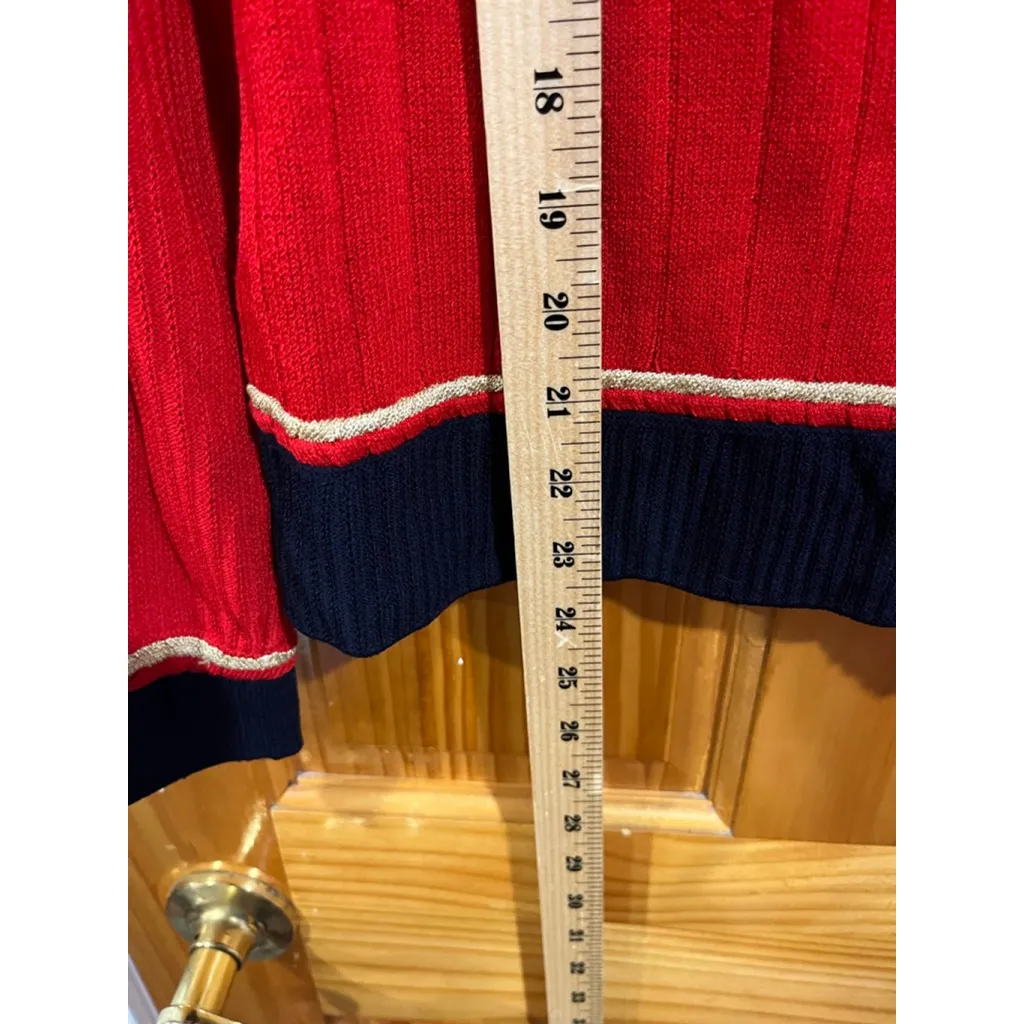 St. John Collection by Marie Gray Santana Knit Red Sailor Nautical Jacket 12 - Image 4