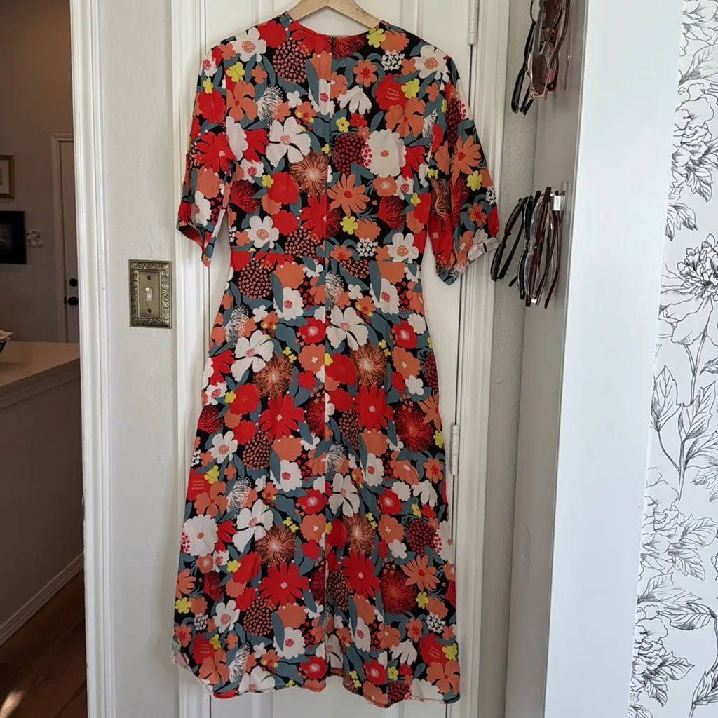 Marimekko Absidi floral midi dress Red Size 4 - Image 10