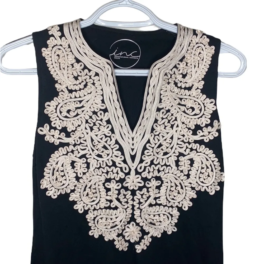Inc International Concepts petite appliqué lace v neck top size S - Image 3