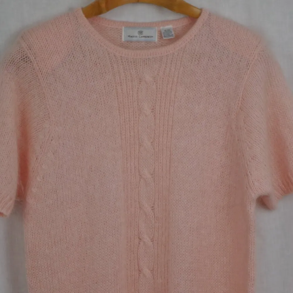 Vintage ladies' Mohair Blend Pink Sweater T Shirt Style Top Size 18 - Image 5