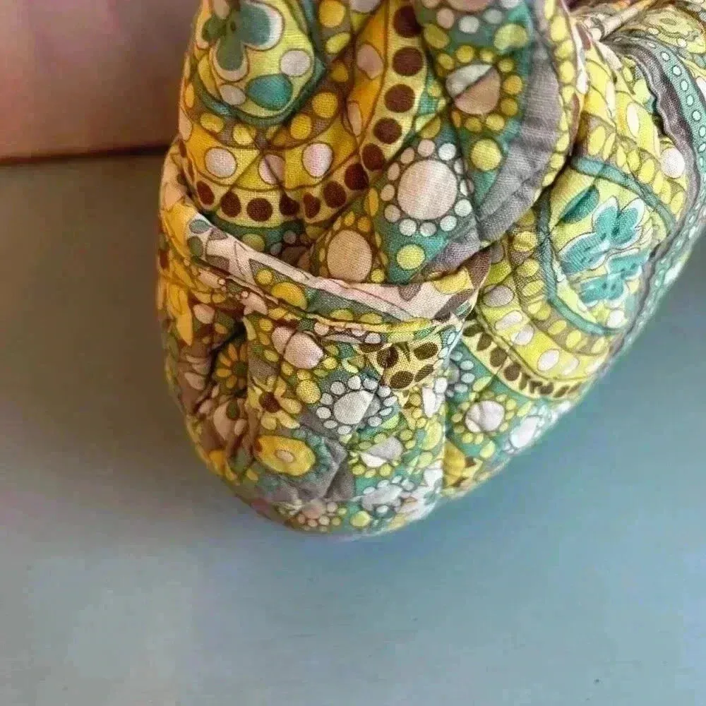 Vintage Vera Bradley Lemon Parfait Quilted Small Shoulder Bag Paisley Pockets - Image 5