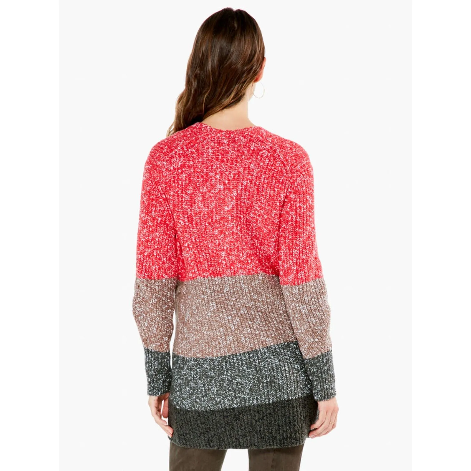 NWT Nic+Zoe Warm Ember Colorblock Stripe Knit Button Front Cardigan Sweater XXL - Image 2