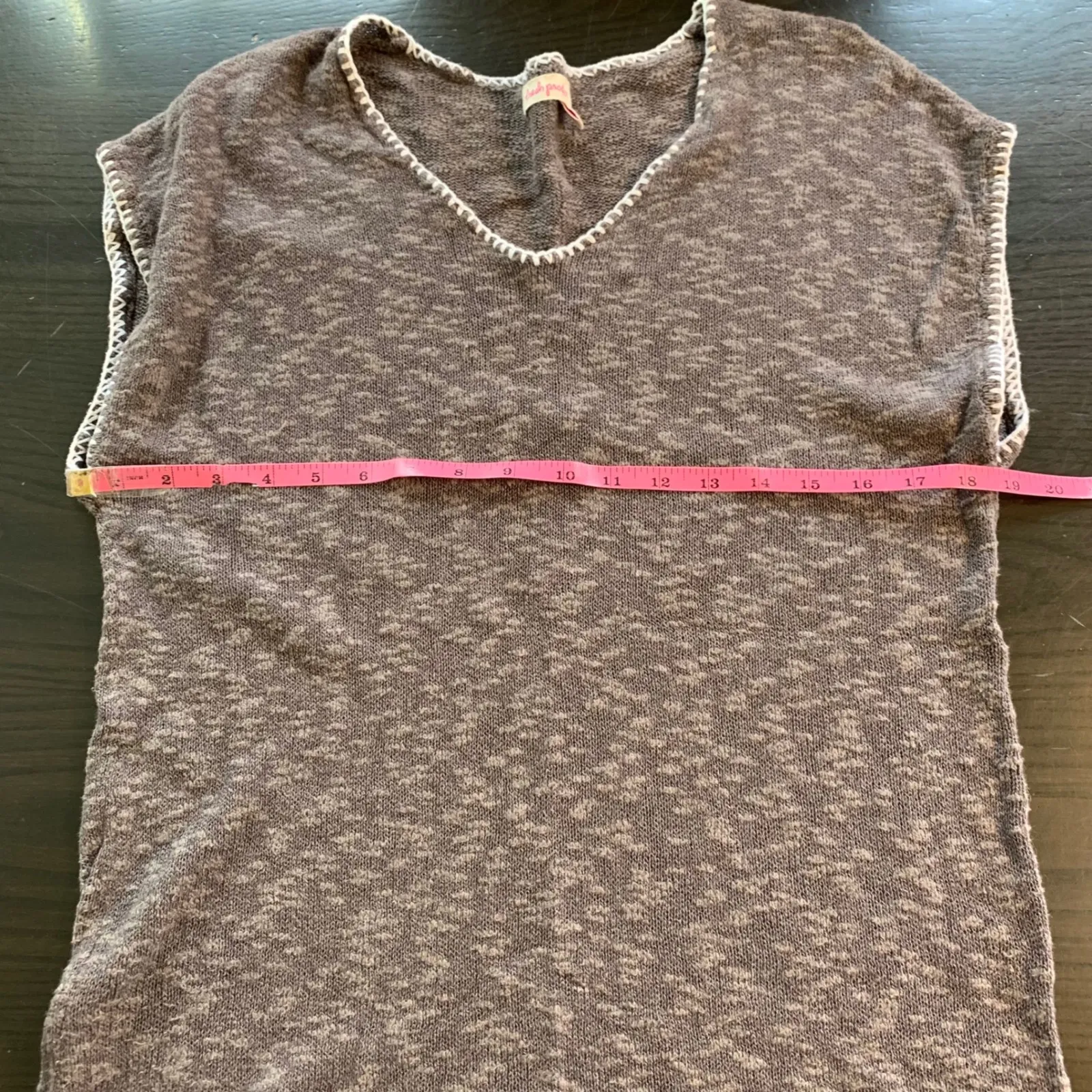 Fresh Produce V Neck Short Sleeve‎ Knit Dress Tunic Top Women's XS S Gray Beachy - Image 6