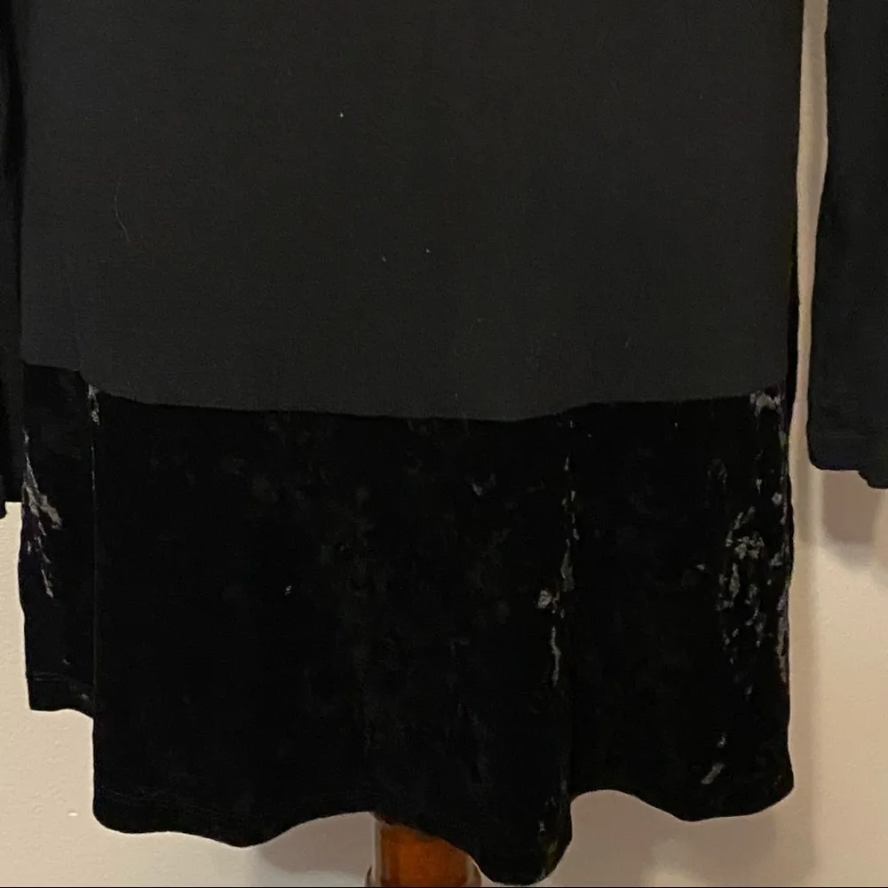 LOGO Lori Goldstein Black Zip Front Knit Cardigan Velvet Trim‎ A259097 Medium - Image 8