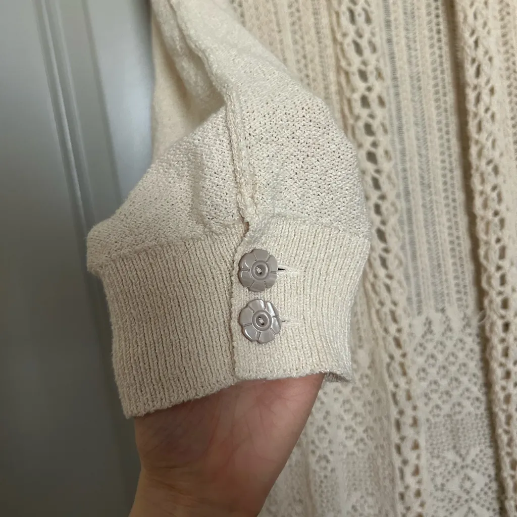 Free People Sunlight Mixed Stitch Duster in Sandcastle - Image 9