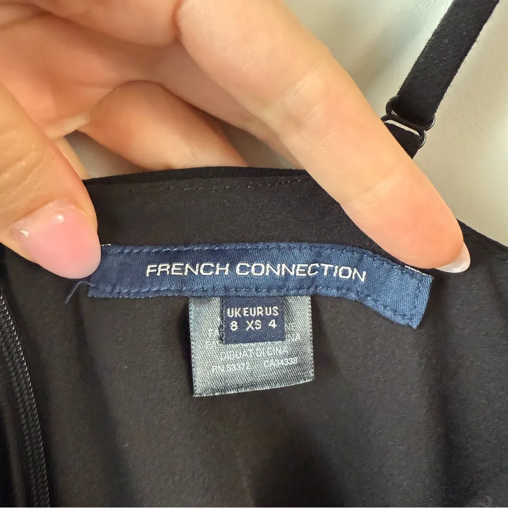 French Connection Whisper Envelope Skirt Mini Dress Black 4 - Image 5