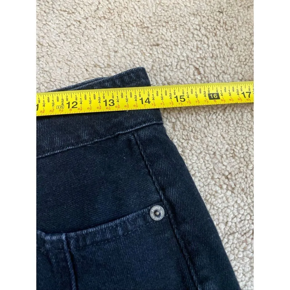 American Eagle black denim button down skirt size 4 - Image 5