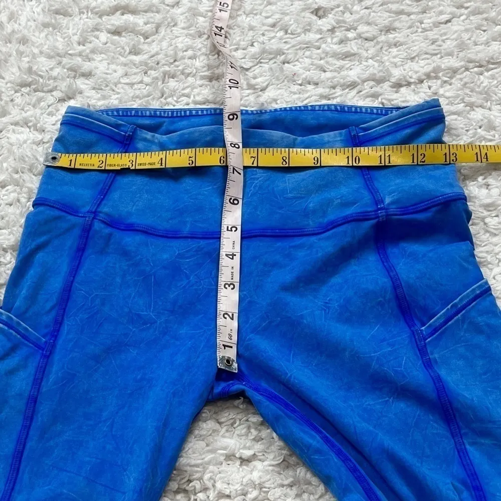 Lululemon Fast & Free High Rise Tight 25” 6 Ice Wash Dye Cerulean Blue Pockets - Image 13