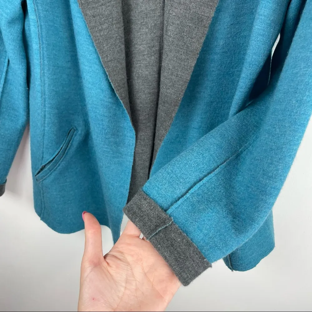 Eileen Fisher Womens Sweater Jacket Shaped Merino Wool Double Knit Sz Large - Image 12