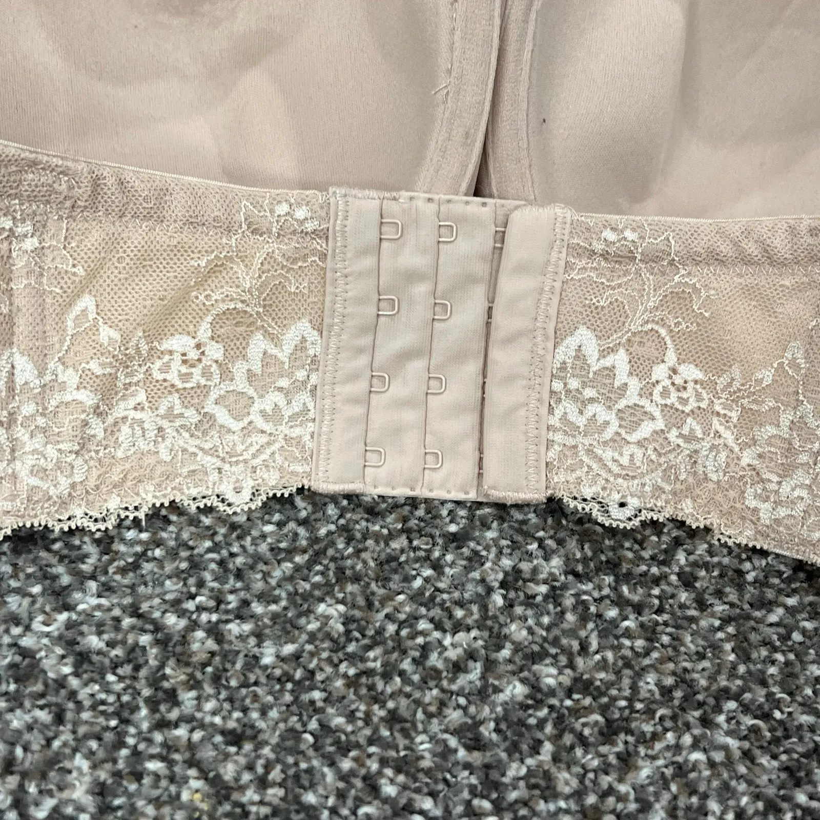 Torrid Strapless Bra Womens 42D Beige Lightly Lined Lace Underwire Comfort - Image 6