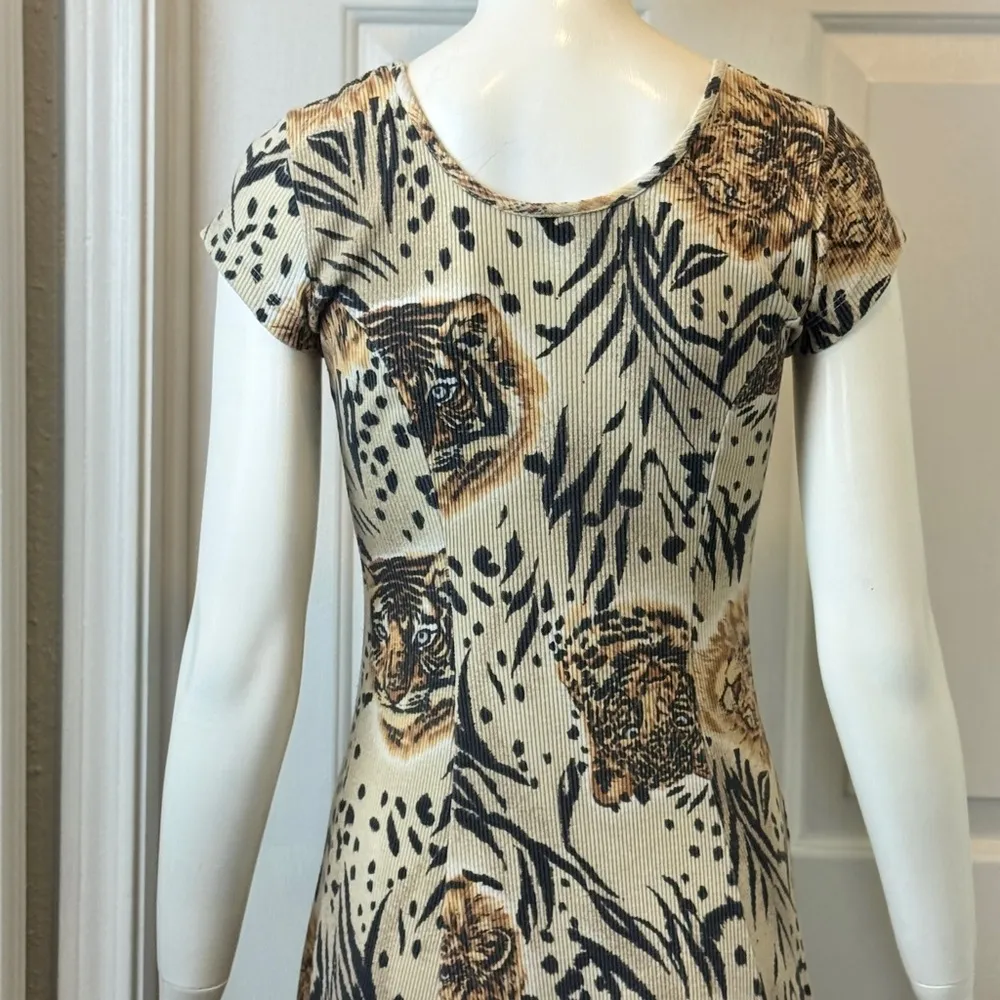 LA FETE Vintage Enchanted LION PRINT COTTON BLEND F13 Black Size M - Image 3