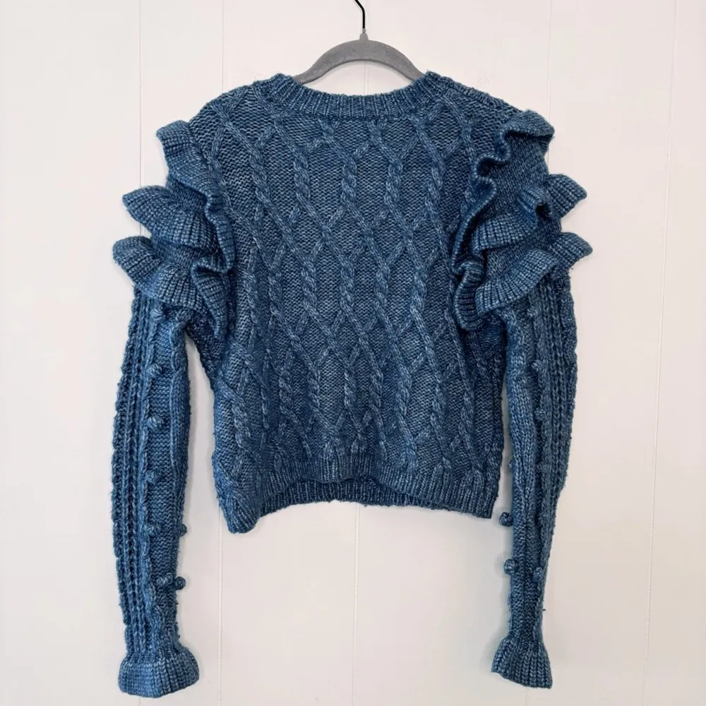 Blue Ruffle Sweater M - Image 3