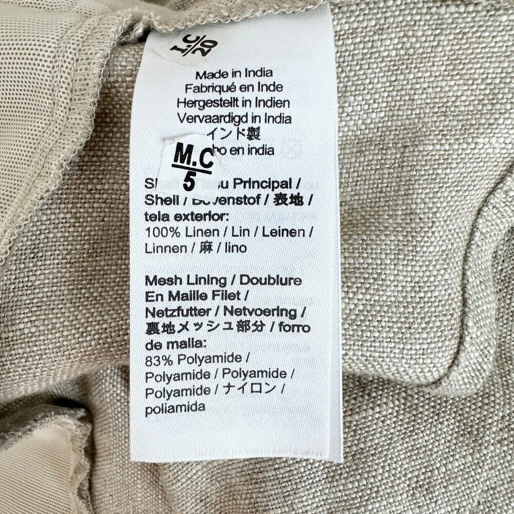 J.Crew Cropped Bustier Peplum Top Heavyweight Linen Flax Beige Preppy US 14 NWT - Image 10