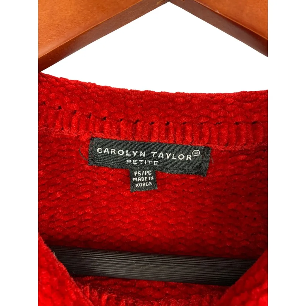 Carolyn Taylor Petite Red Chenille Sweater P5/PC - Image 3