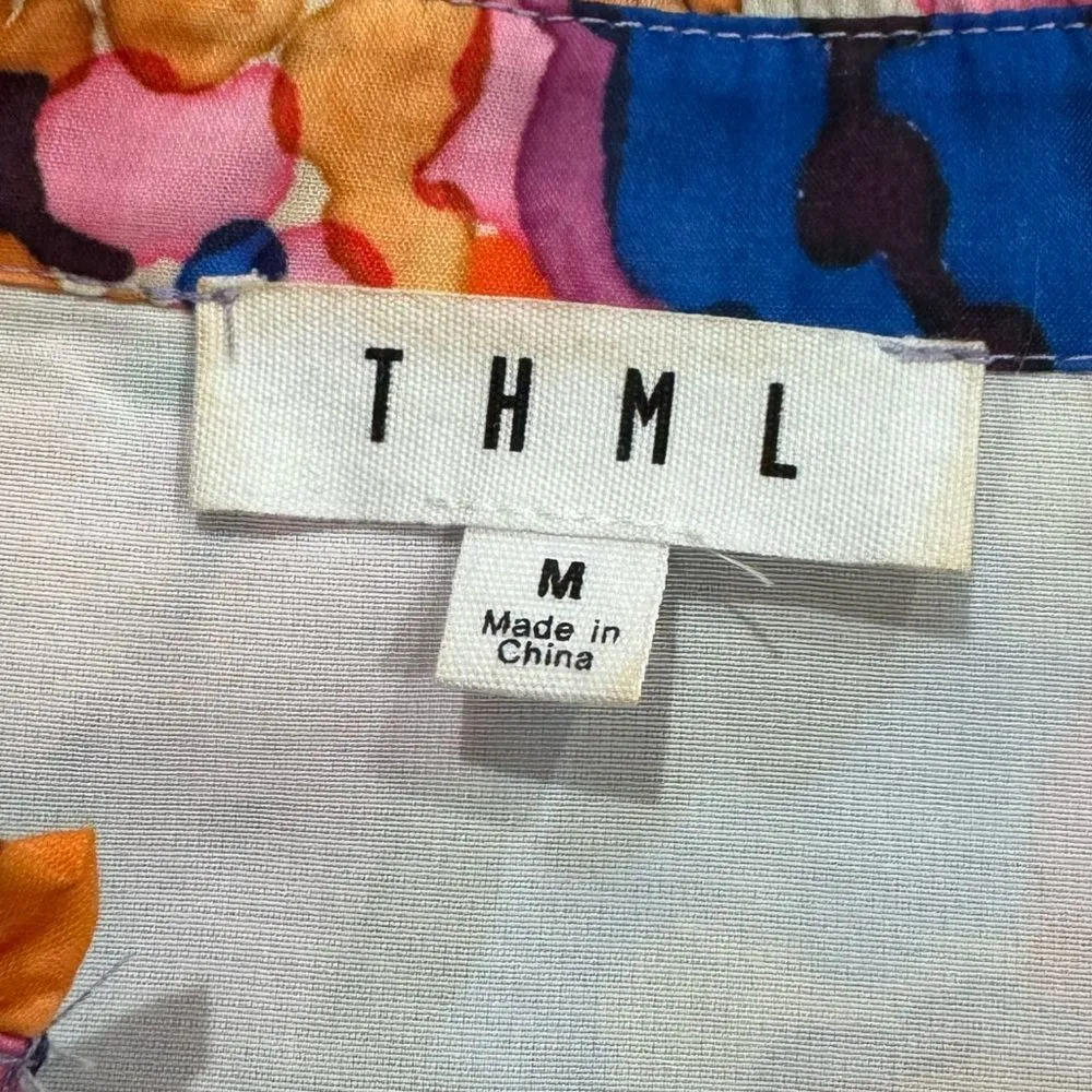 THML Multicolored Floral Ruffle Dress Women’s Medium - Image 4
