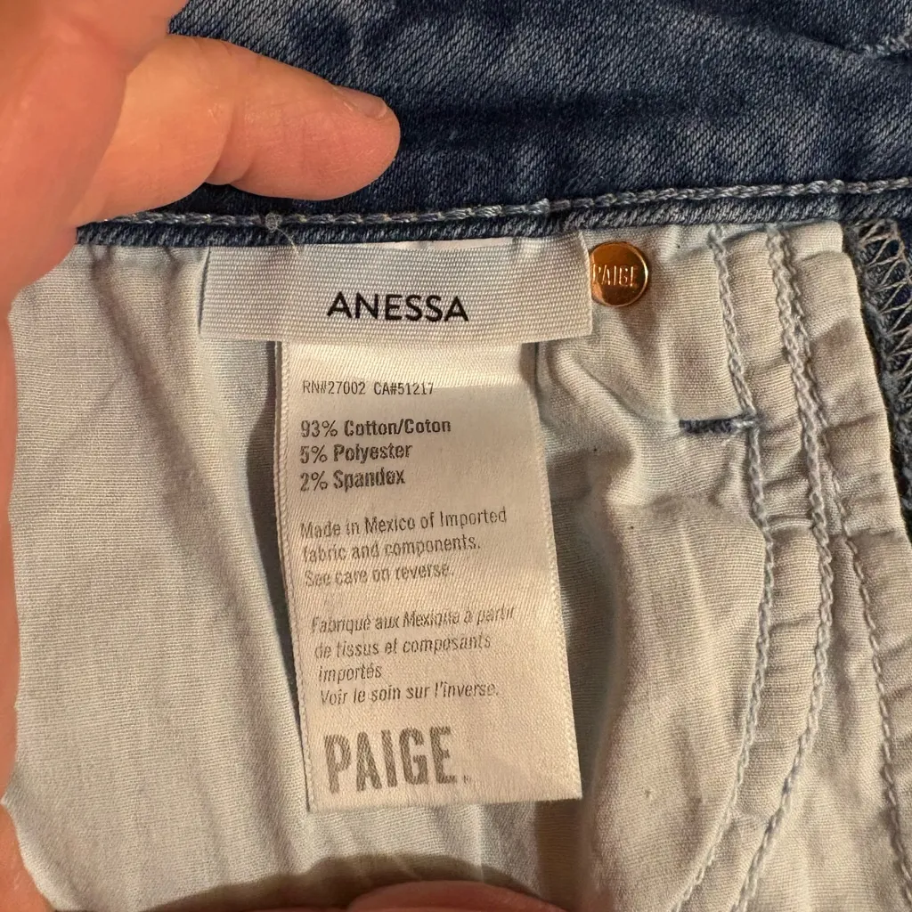 Paige Anessa Petite Wide Leg Jeans in Rock Show Distressed - Image 9