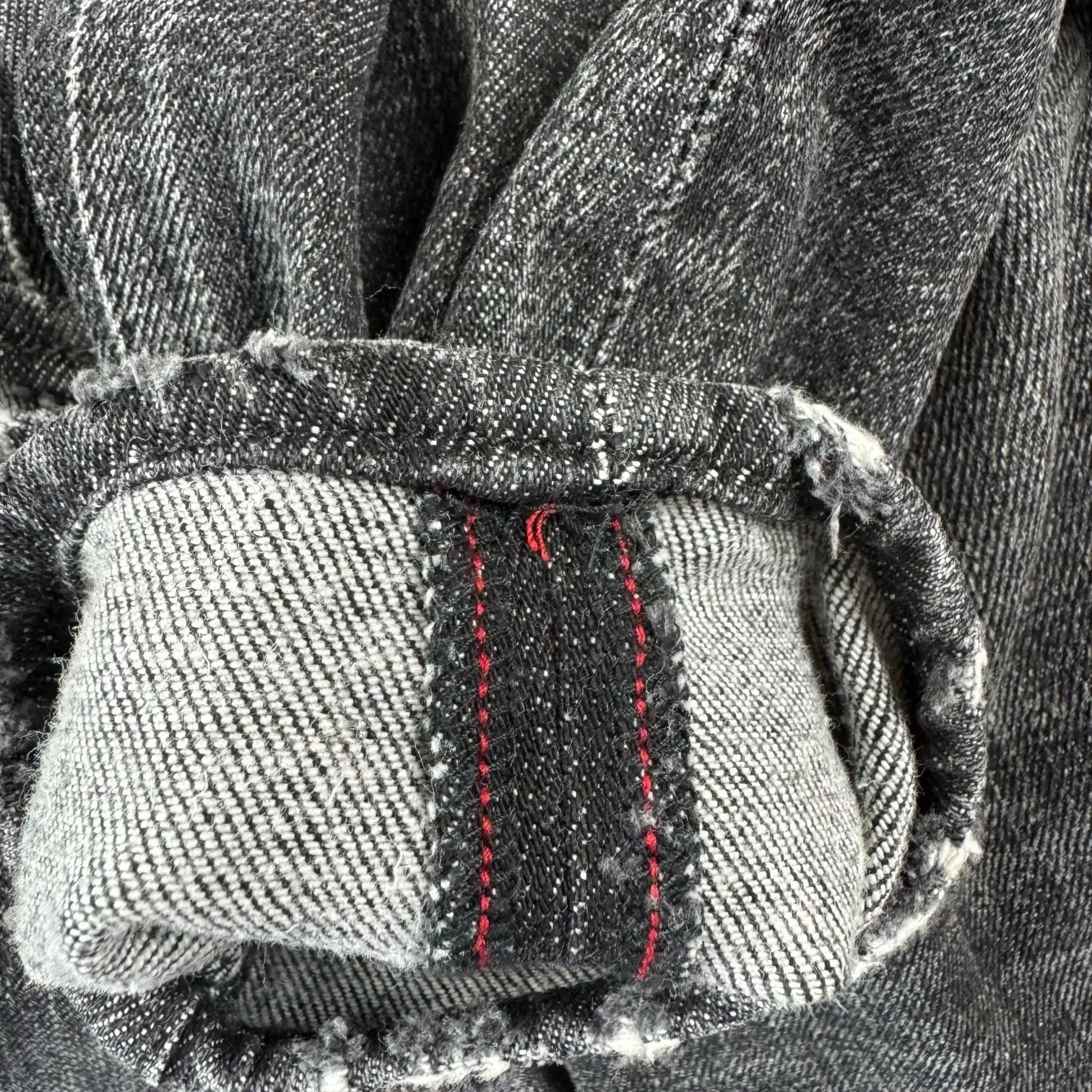 Moussy Vintage Prichard Straight in Faded Black Japanese Selvedge Denim Sz 25‎ - Image 4