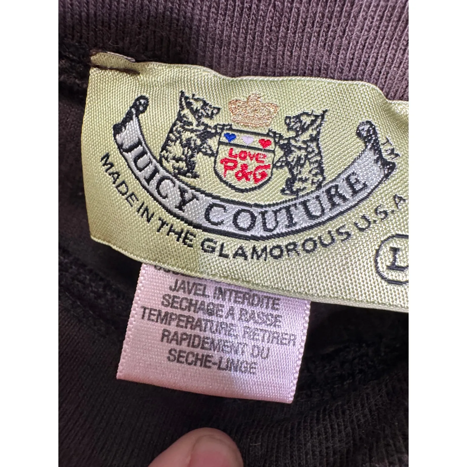 Juicy Couture Vintage Womens Brown Cargo Velour Joggers Size Large Flared Y2K - Image 5