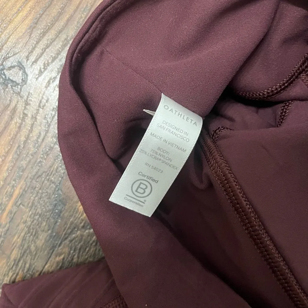 Athleta Inclination Moto Tight in Powervita, Antique Burgundy Small - Image 5