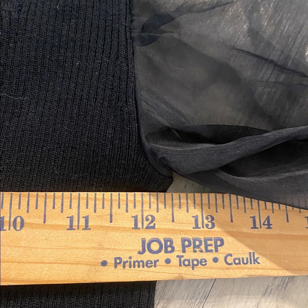 VERONICA BEARD Finian Merino Wool Silk Blend Top Mixed Media Black XS - Image 7