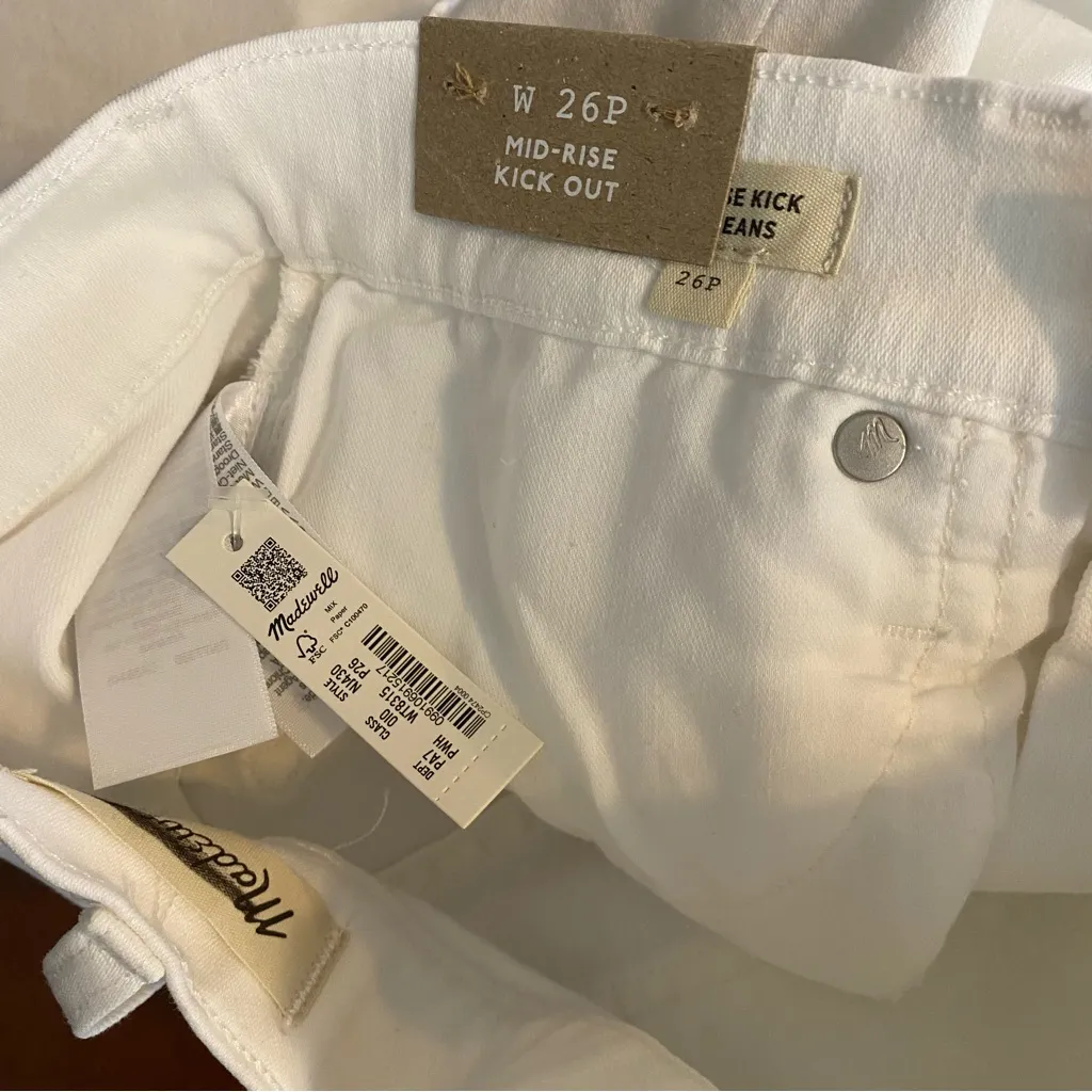 Madewell Petite‎ Kick Out Crop Jeans size 26P Petite in pure white nwt spring - Image 8