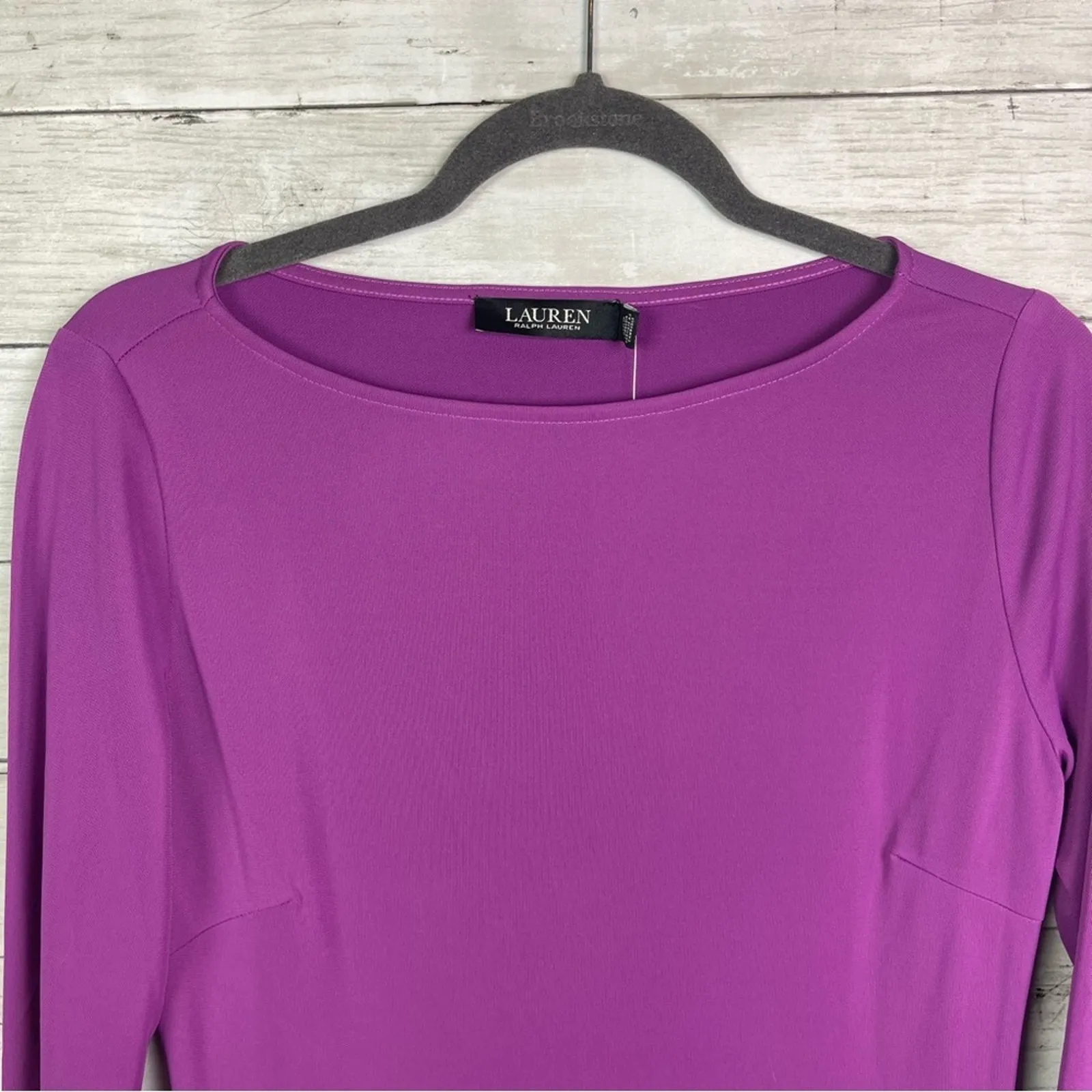 Copied - Lauren Ralph Lauren Stretch Knit Jersey Midi Dress Size 2 Violet - Image 3