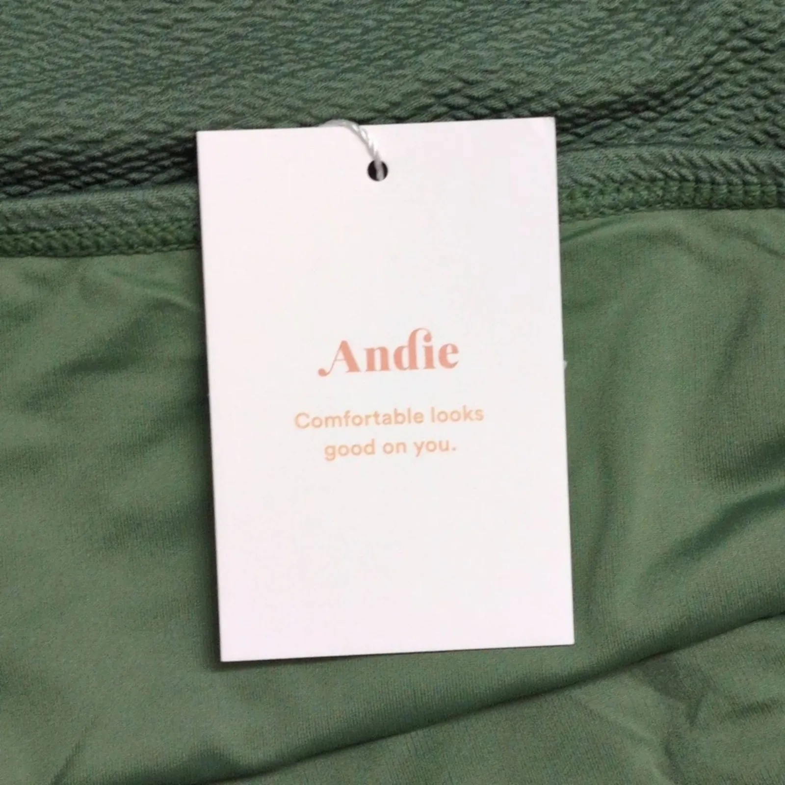 NWT Andie Bikini Bottom Seagrass Green Textured Mid-Rise Medium - Image 7